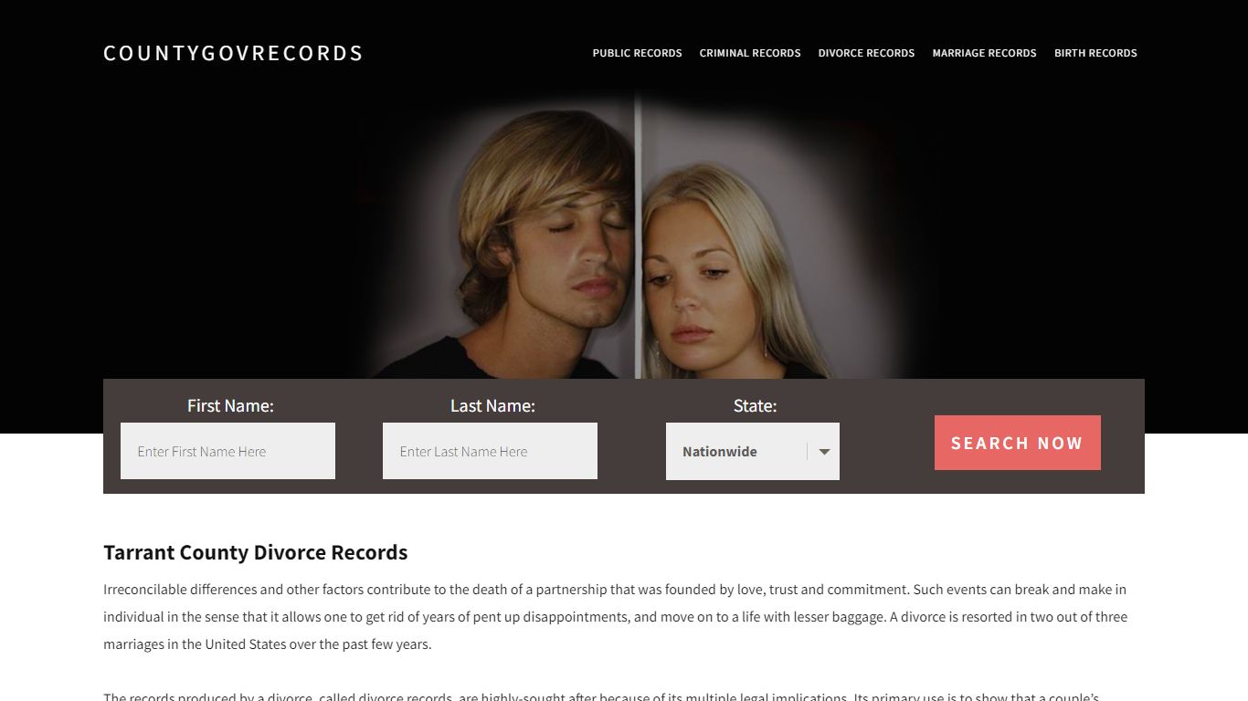 Tarrant County Divorce Records | Enter Name and Search|14 Days Free
