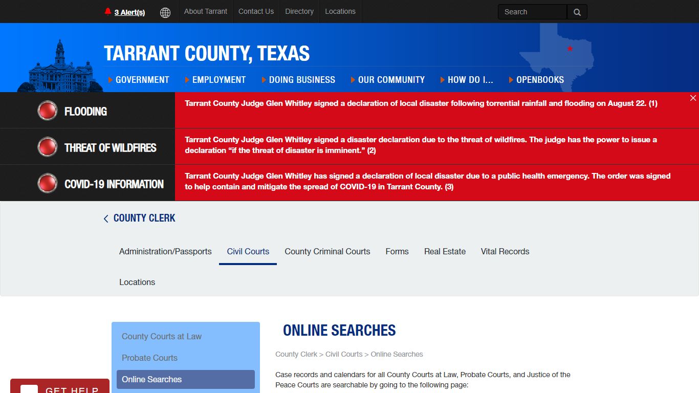 Online Searches Civil - Tarrant County TX